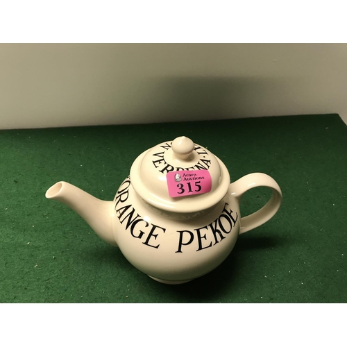 315 - LOVELY EMMA BRIDGEWATER SMALL TEAPOT 