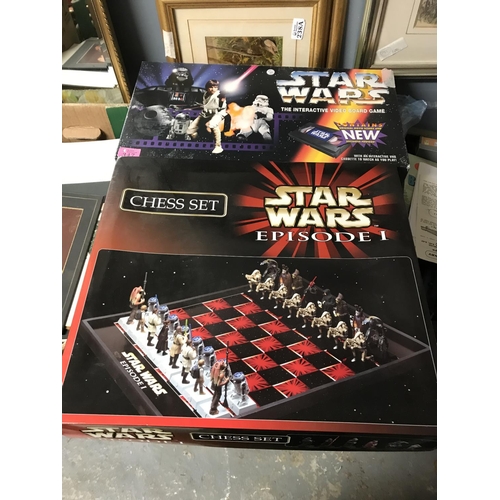 347 - BOXED STAR WARS CHESS SET & BOXED INTERACTIVE BOARD GAME