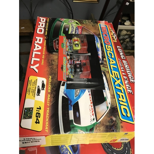 354 - BOXED MICRO SCALEXTRIC PRO RALLY SET