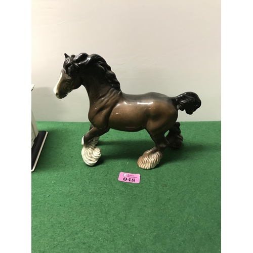 48 - LOVELY LARGE BESWICK SHIRE HORSE - MEASURES 26CMS L X 22 CMS H