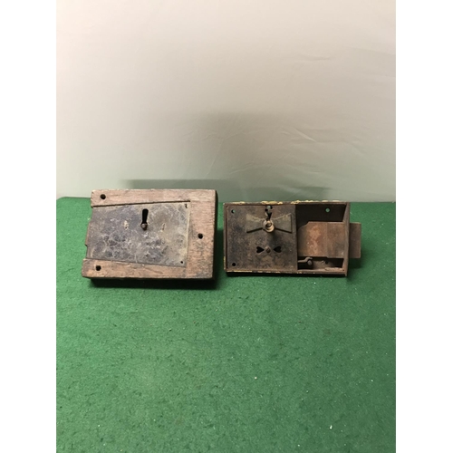 556 - 2 X LARGE EARLY LOCKS WITH KEYS