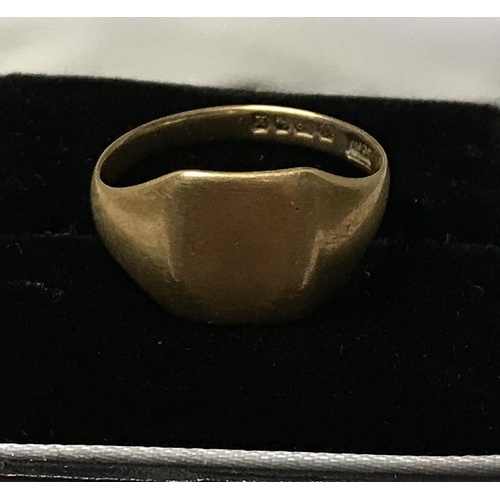 65 - GENTS 18CT GOLD SIGNET RING - WEIGHS -5.9GRMS - BOX FOR DISPLAY ONLY - PLEASE NOTE THERE IS A DISCRE... 