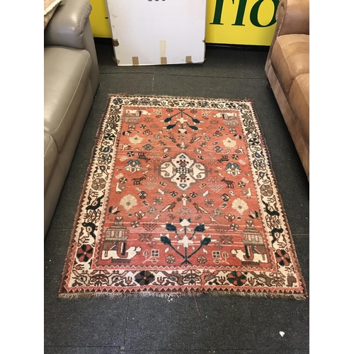 9 - LOVELY VINTAGE AFGHAN PATTERNED RUG - 110CMS X 150CMS