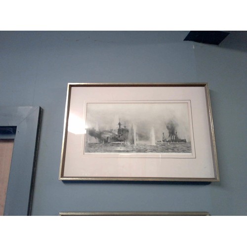 4 - 3 LOVELY FRAMED & GLAZED SKETCHES BY W. WYLLIE WAR TIME ARTIST 60CMS X 40CMS / 54CMS X 44CMS / 50CMS... 