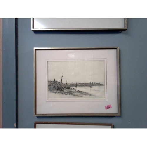 4 - 3 LOVELY FRAMED & GLAZED SKETCHES BY W. WYLLIE WAR TIME ARTIST 60CMS X 40CMS / 54CMS X 44CMS / 50CMS... 