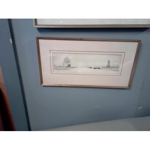 4 - 3 LOVELY FRAMED & GLAZED SKETCHES BY W. WYLLIE WAR TIME ARTIST 60CMS X 40CMS / 54CMS X 44CMS / 50CMS... 