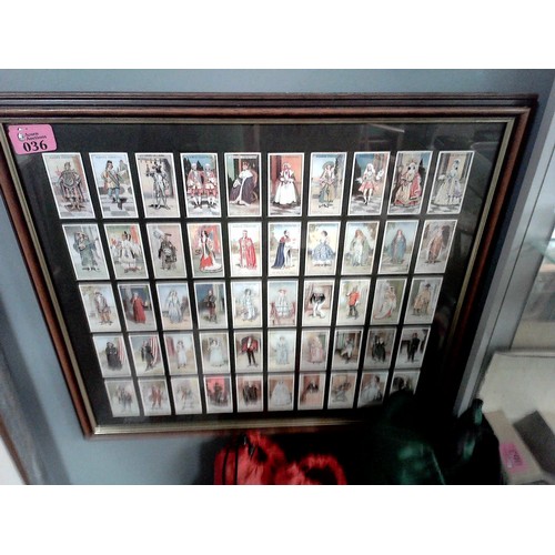 36 - FRAMED & GLAZED JOHN PLAYERS CIGGARETTE CARD SET OF GILBERT & SULLIVAN - 50CMS X 46CMS