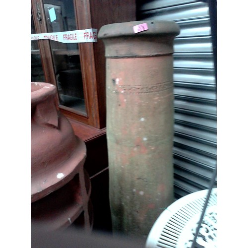 15 - TALL EARLY TERRACOTTA CHIMNEY POT - 135CMS H - COLLECTION ONLY OR ARRANGE OWN COURIER