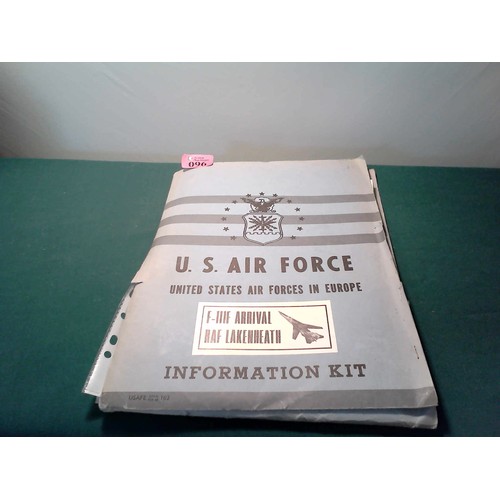 96 - UNUSUAL US AIRFORCE F-111F ARRIVAL TO RAF LAKENHEATH INFORMATION KIT DATED 1969