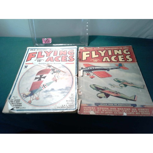 115 - 2 X FLYING ACES MAGAZINES FROM THE 1930S