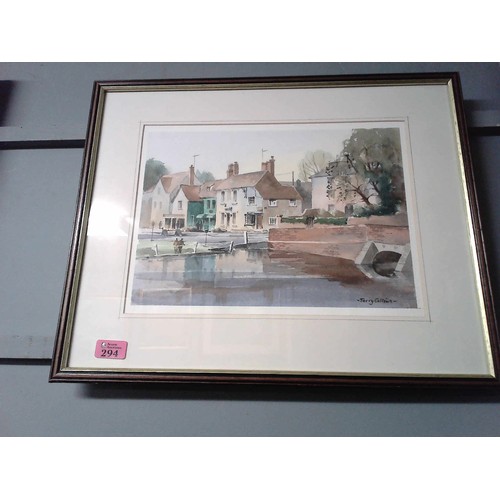 294 - FRAMED & GLAZED ORIGINAL WATERCOLOUR BY TERRY COLLINS - 54CMS X 44CMS