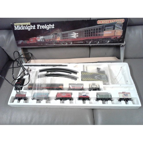 307 - HORNBY HIGH SPEED TRAIN SET & MIDNIGHT FREIGHT TRAIN SET