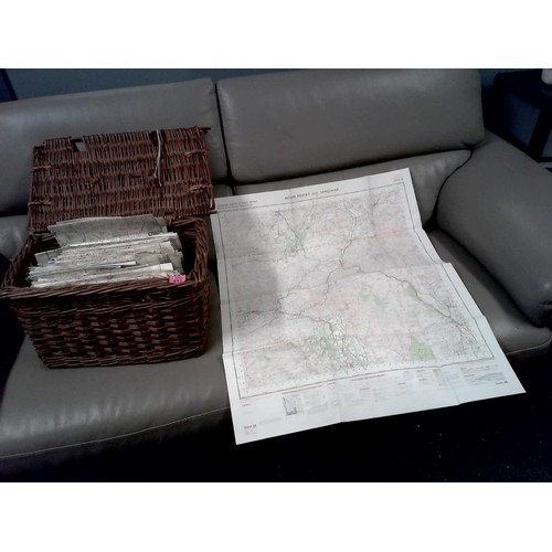 491 - BASKET OF OS MAPS - APPROX 70