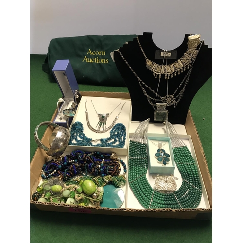 106 - LARGE BOX OF ASSORTED JEWELLERY INC 925 SILVER NECKLACE AND EASTERN JEWELLERY
