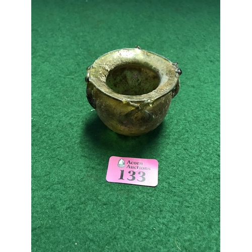 133 - EARLY ROMAN MOULD BLOWN GLASS VESSEL - 5CMS H