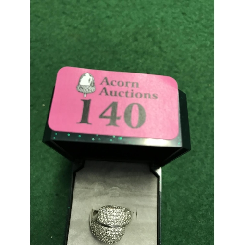 140 - PRETTY 925 SILVER RING SET STONES