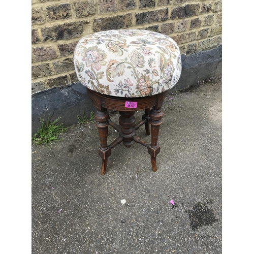 18 - BEAUTIFUL VINTAGE MECHANICAL PIANO STOOL WITH UPHOLSTERED SEAT - COLLECTION ONLY OR ARRANGE OWN COUR... 