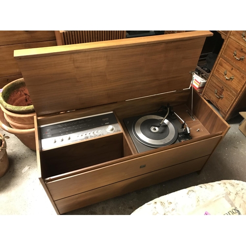 25 - GARRARD 3000 RECORD DECK & HMV RADIO HOUSED IN A NICE WOODEN UNIT - IT COMES WITH A PAIR OF STACKING... 