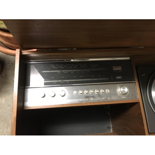 25 - GARRARD 3000 RECORD DECK & HMV RADIO HOUSED IN A NICE WOODEN UNIT - IT COMES WITH A PAIR OF STACKING... 