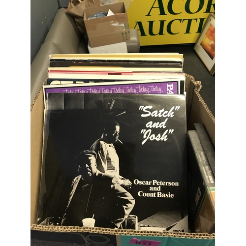 35 - LARGE BOX OF RECORDS - APPROX 60