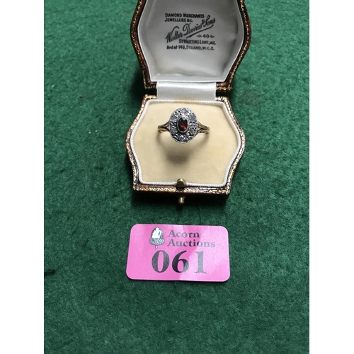 61 - LOVELY 9CT GOLD RING SET STONES - BOX FOR DISPLAY ONLY
