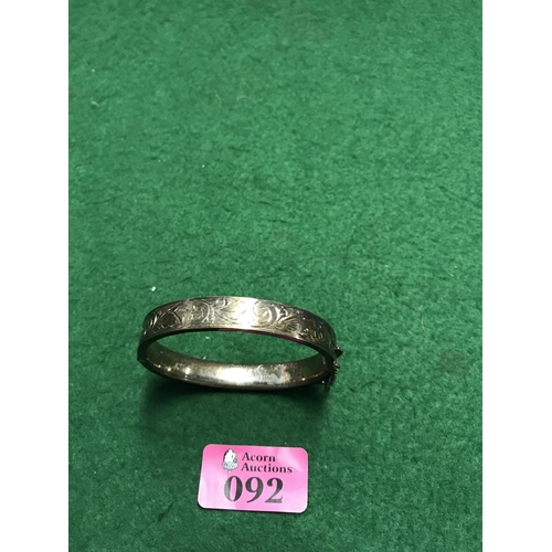 92 - SILVER HALLMARKED BANGLE - 16GRMS