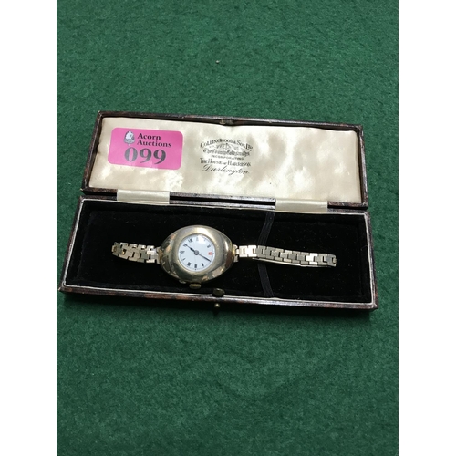 99 - VINTAGE LADIES 9CT WATCH WITH ROLLED GOLD BRACELET STRAP- WATCHES AND CLOCKS ARE NOT TESTED - BOX FO... 