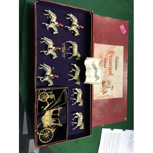 176 - VINTAGE BOXED BRITAINS HISTORICAL SERIES STATE COACH & HORSES IN ORIGINAL BOX