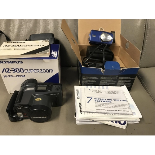 236 - BOXED OLYMPUS AZ300 CAMERA WITH ACCESSORISE & OLYMPUS STYLUS 410 DIGITAL CAMERA & ACCESSORIES