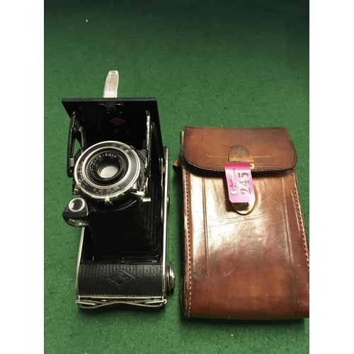 245 - VINTAGE CASED AGFA FOLDING CAMERA