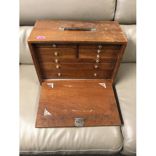 276 - VINTAGE TOOL CHEST WITH 8 DRAWERS & SOME TOOLS WITH LOCKING FRONT