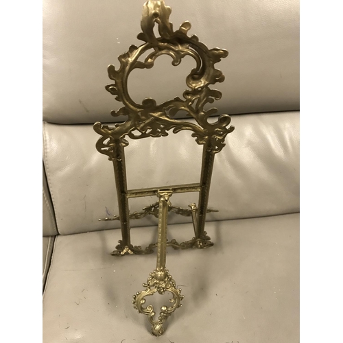 293 - LOVELY LARGE ORNATE BRASS EASEL BACK PICTURE HOLDER - 54CMS H