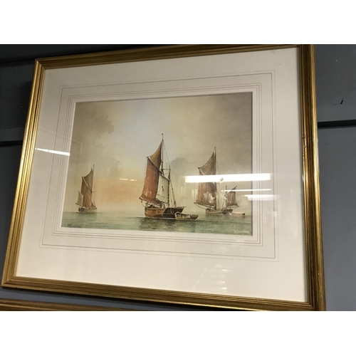 298 - PAIR OF FRAMED & GLAZED WATERCOLOURS - SIGNED R. LORNE - 50CMS X 42CMS -