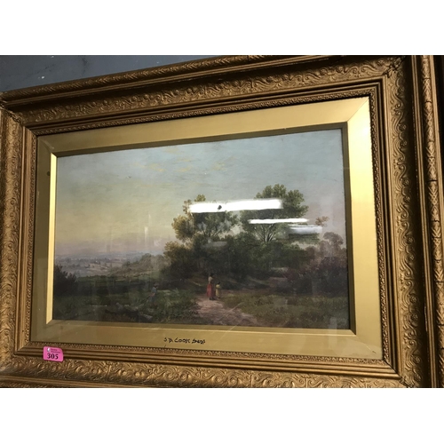 305 - CIRCA 1910 FRAMED & SIGNED EARLY OIL PAINTING - SIGNED J.B.COOK - 74CMS X 54CMS - COLLECTION ONLY OR... 