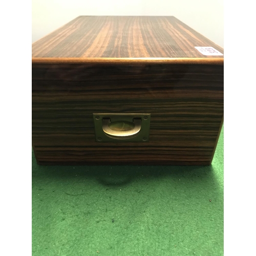 323 - WOODEN HUMIDOR BY DAVIDOFF - 38CMS X 24CMS X 14CMS