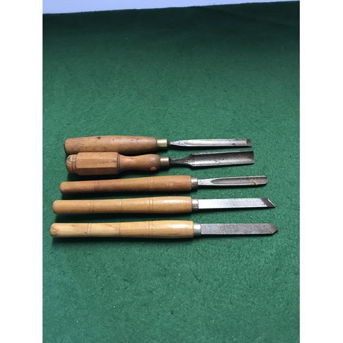 353 - 5 X EARLY CHISELS INC WARD CHISEL