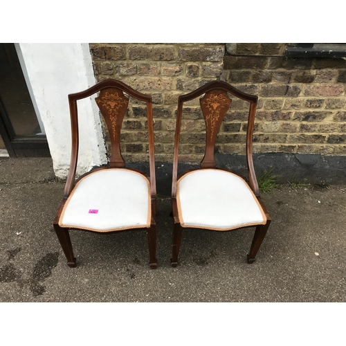 356 - PAIR OF VINTAGE CHAIRS WITH PRETTY DETAILING TO BACK - COLLECTION ONLY OR ARRANGE OWN COLLECTION