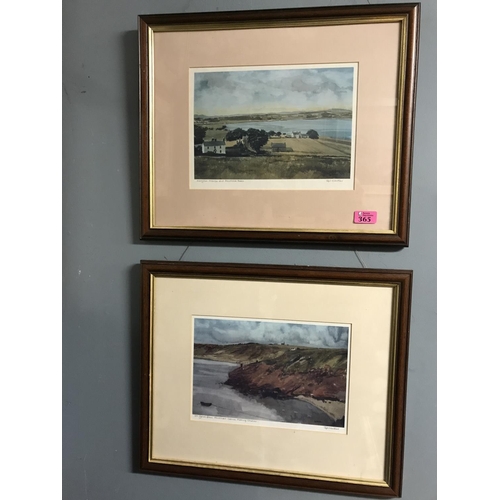 365 - PAIR OF FRAMED & GLAZED ORIGINAL WATERCOLOURS BY  SYD WALKER - 49CMS X 40CMS