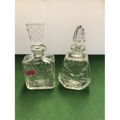 373 - 2 X LOVELY GLASS DECANTERS