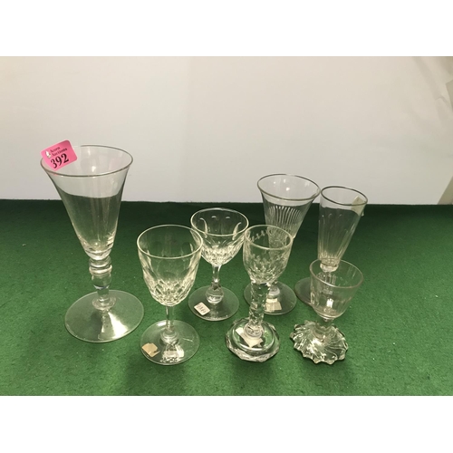 392 - 7 X EARLY VARIOUS GLASSES C1800 ONWARDS