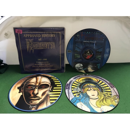 393 - APPROVED HISTORY OF HAWKWIND 1967-82 - 3 VOLUMN SET IN PICTURE DISC FORMAT