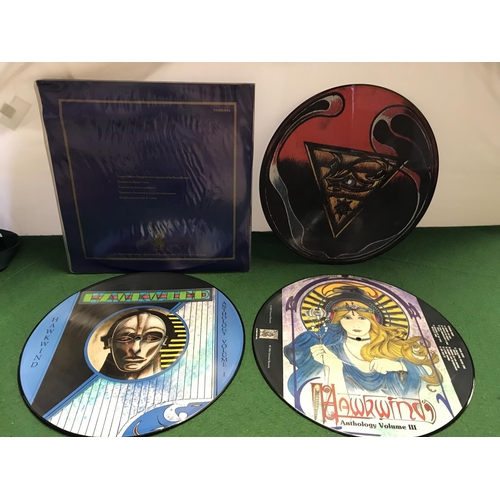 393 - APPROVED HISTORY OF HAWKWIND 1967-82 - 3 VOLUMN SET IN PICTURE DISC FORMAT