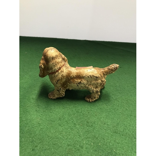 394 - VERY HEAVY CAST IRON SPANIEL DOG - 17CMS L X 12CMS H