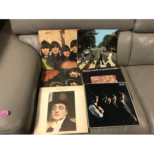 408 - 6 X LPs VARIOUS BEATLES, FACES, ROLLING STONES