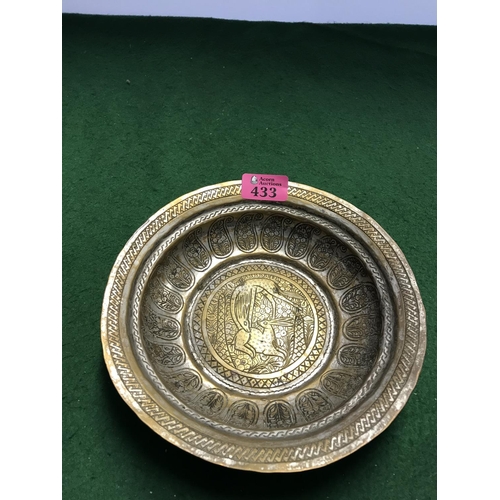 433 - EASTERN STYLE DECORATIVE METAL BOWL - 22CMS DIAM