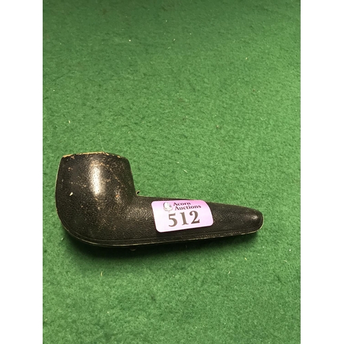 512 - VINTAGE CASED SMOKERS PIPE WITH BAND POSSIBLY GOLD