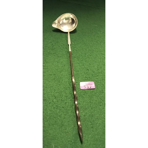 537 - LOVELY SILVER HALLMARKED TODDY LADLE