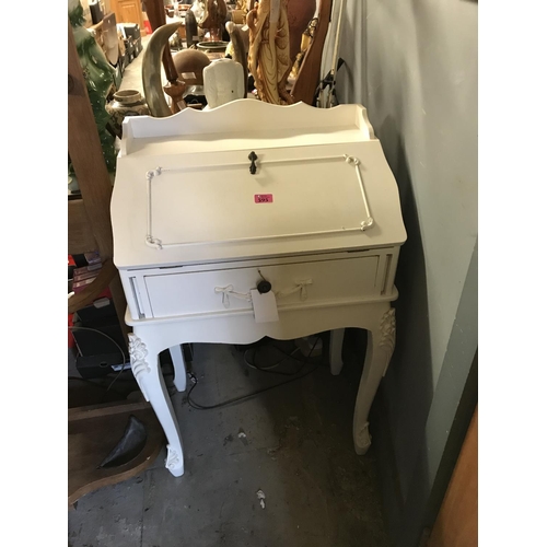 595 - PRETTY LADIES WHITE SHABBY CHIC FRENCH STYLE WRITING DESK - 60CMS W X 90CMS H - COLLECTION ONLY OR A... 