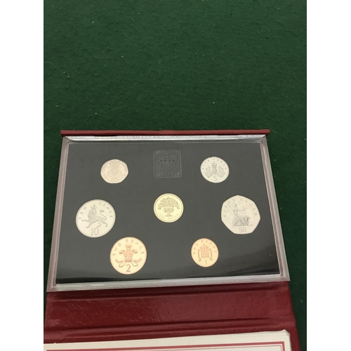 611 - CASED SET OF UNITED KINGDOM PROOF COIN COLLECTION 1987 ISSUED BY THE ROYAL MINT