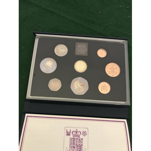 613 - CASED SET OF UNITED KINGDOM PROOF COIN COLLECTION FOR 1983 ISSUED BY THE ROYAL MINT